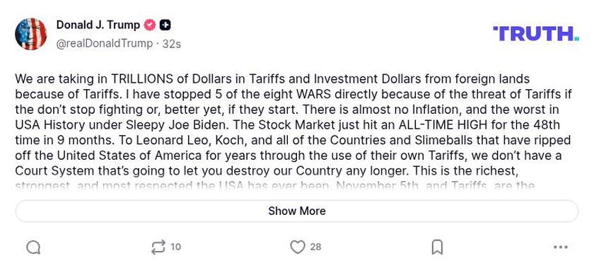 Post preview from Donald Trump