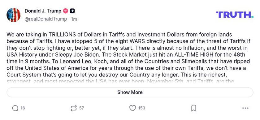 Post preview from Donald Trump