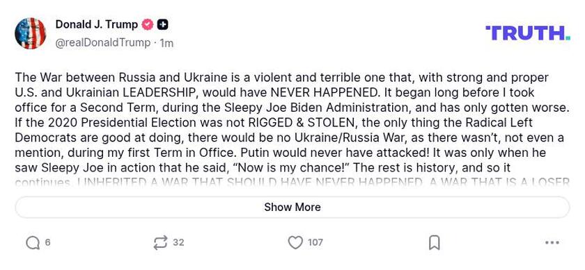 Post preview from Donald Trump