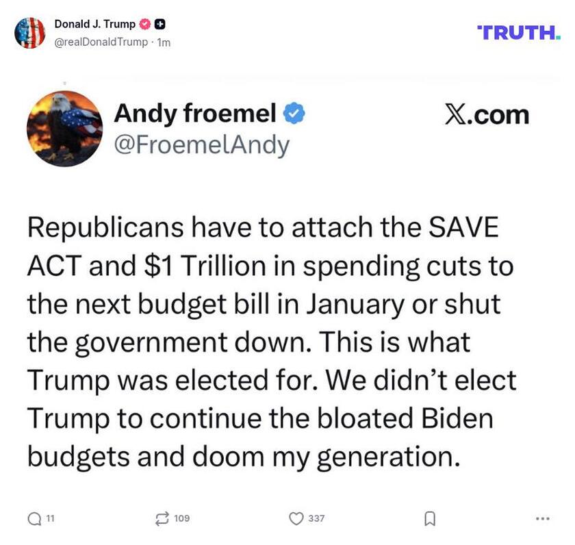 Post image from Donald Trump