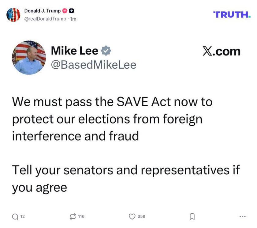 Post image from Donald Trump