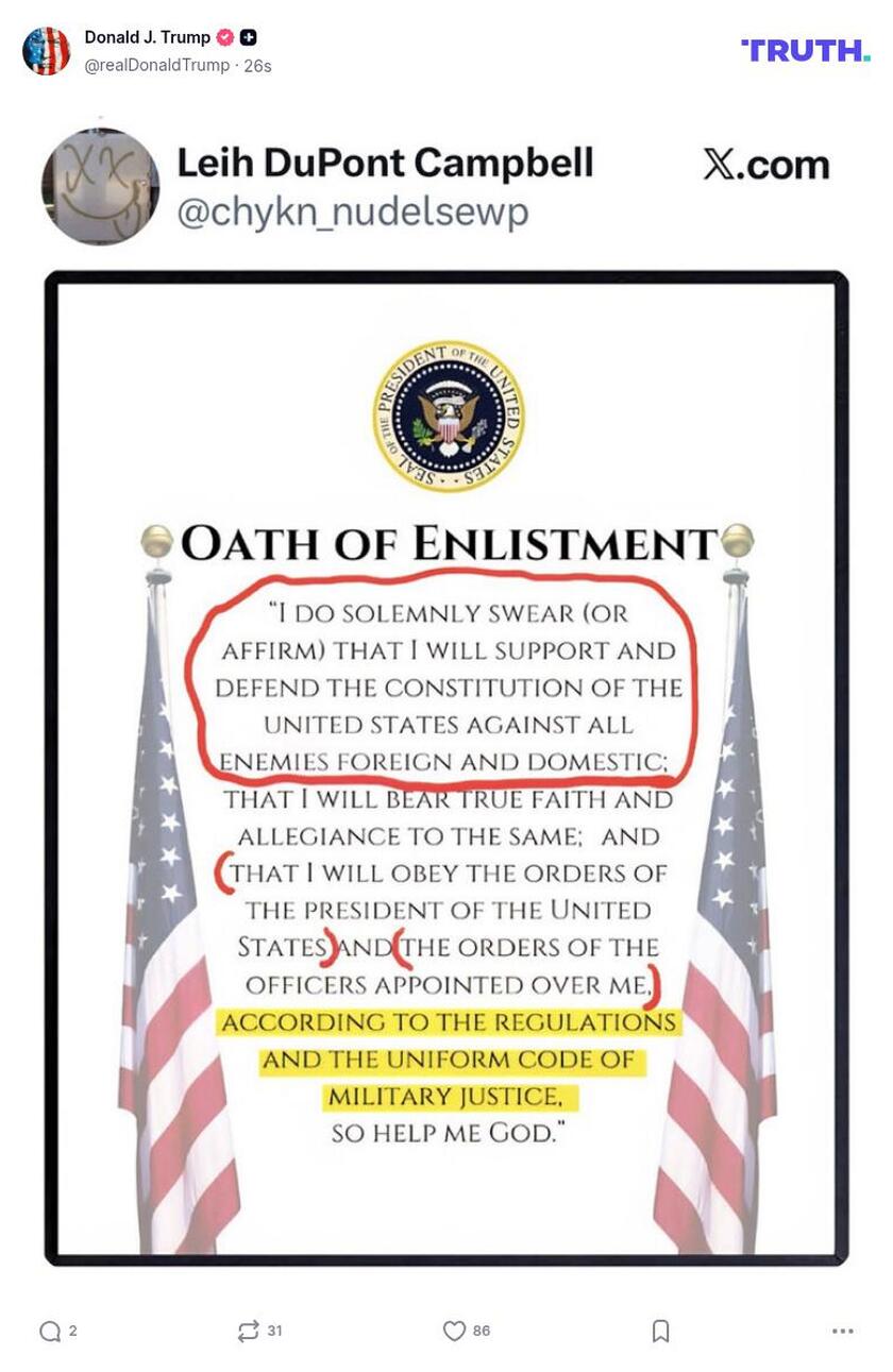 Post image from Donald Trump