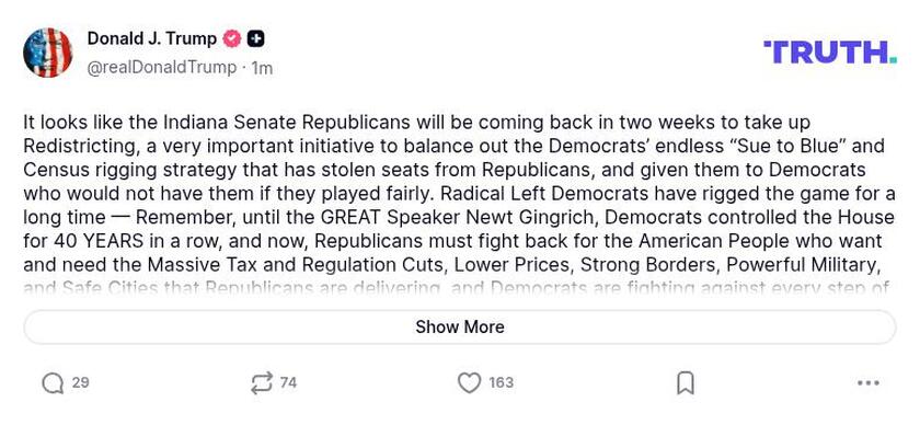 Post preview from Donald Trump