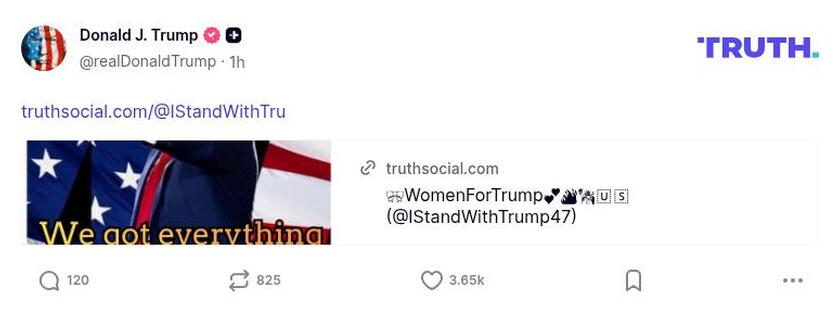 Post image from Donald Trump