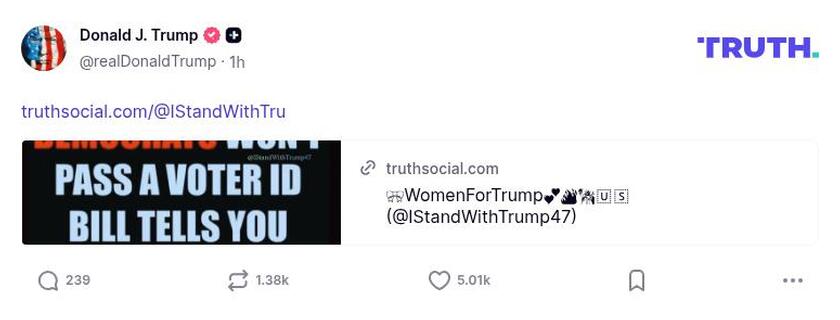 Post image from Donald Trump