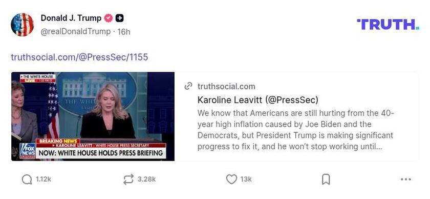 Post image from Donald Trump