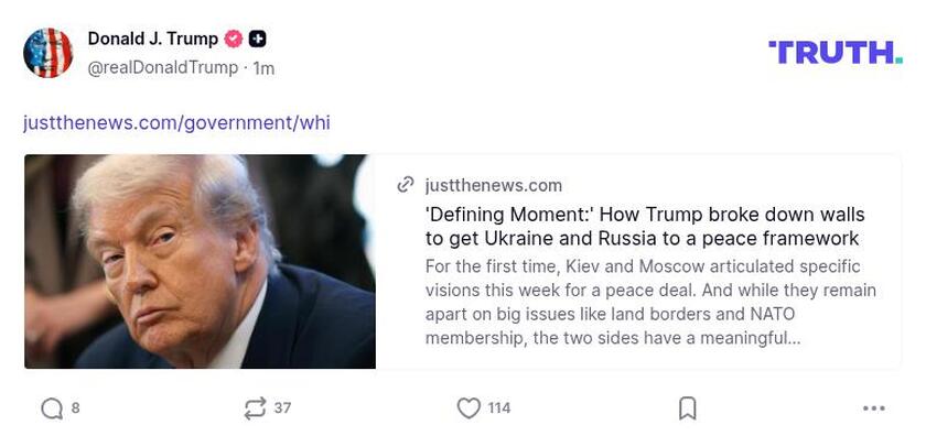 Post preview from Donald Trump