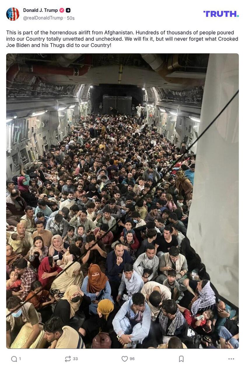 Post preview from Donald Trump