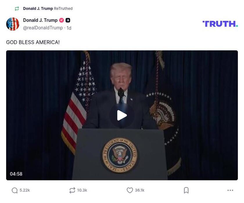 Post image from Donald Trump