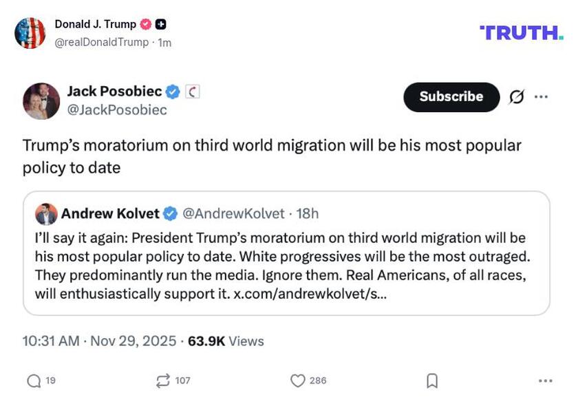 Post image from Donald Trump