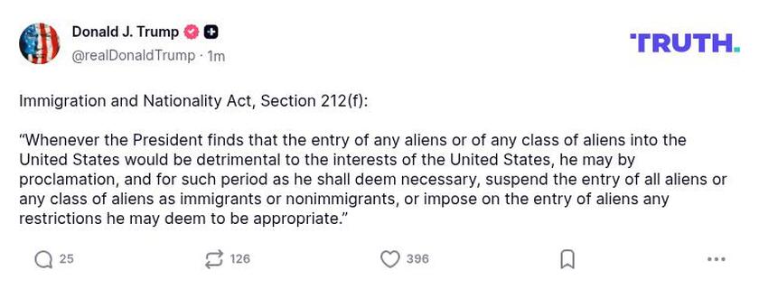 Post preview from Donald Trump