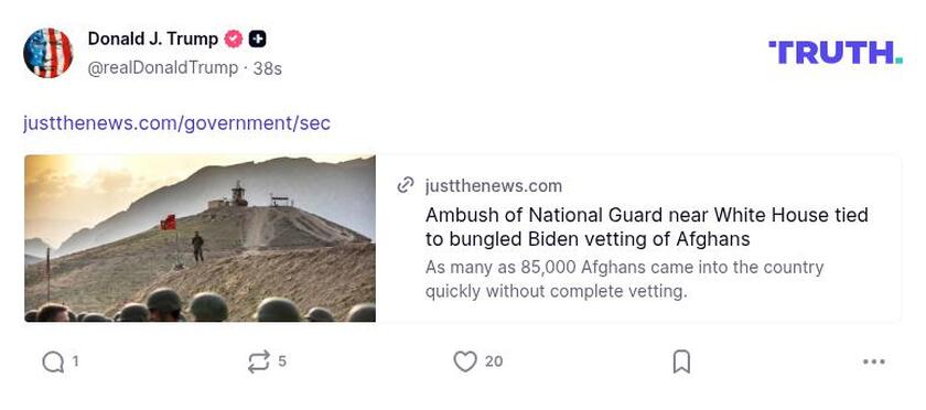 Post preview from Donald Trump