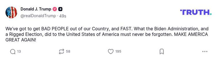 Post preview from Donald Trump