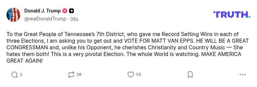 Post image from Donald Trump