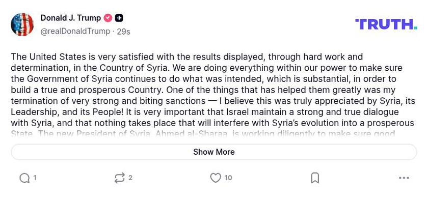 Post preview from Donald Trump