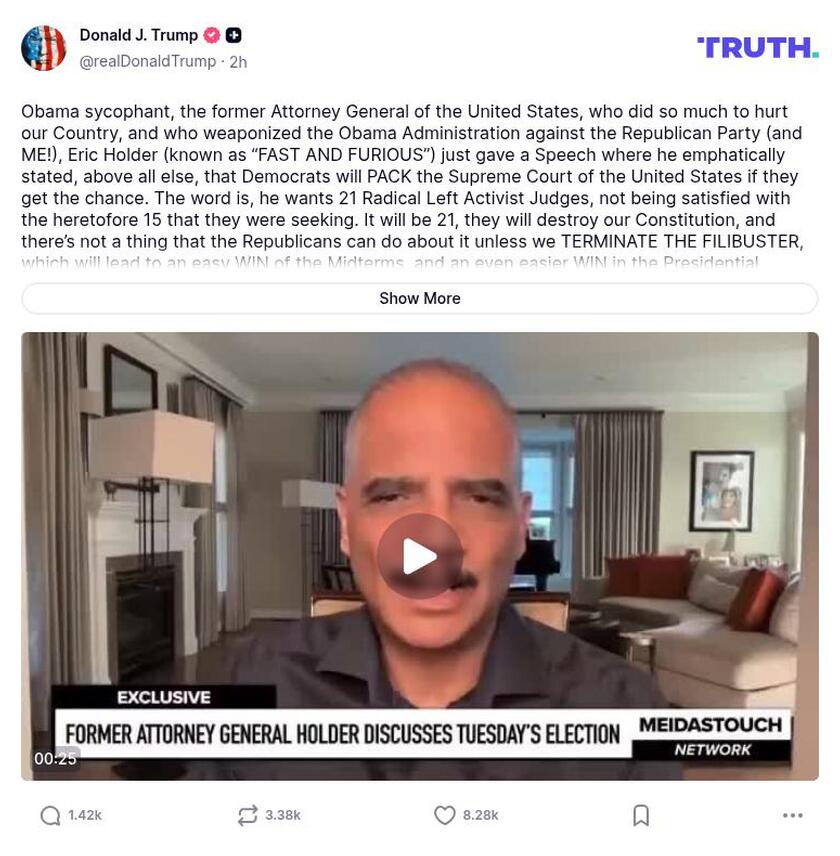 Post image from Donald Trump