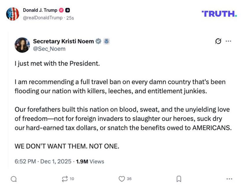 Post image from Donald Trump