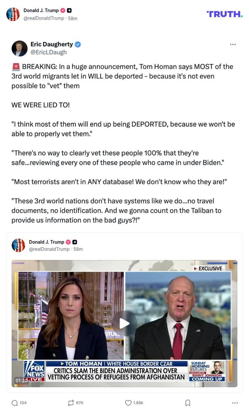 Post image from Donald Trump