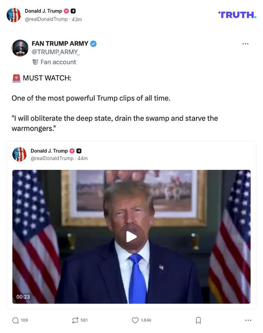 Post image from Donald Trump