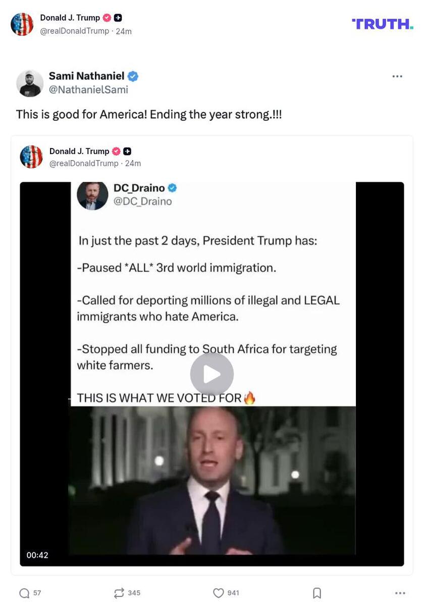 Post image from Donald Trump