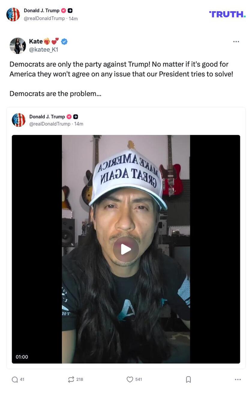 Post image from Donald Trump