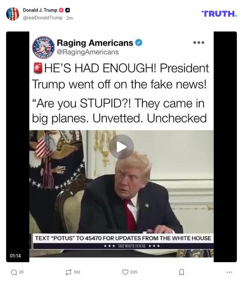 Post image from Donald Trump