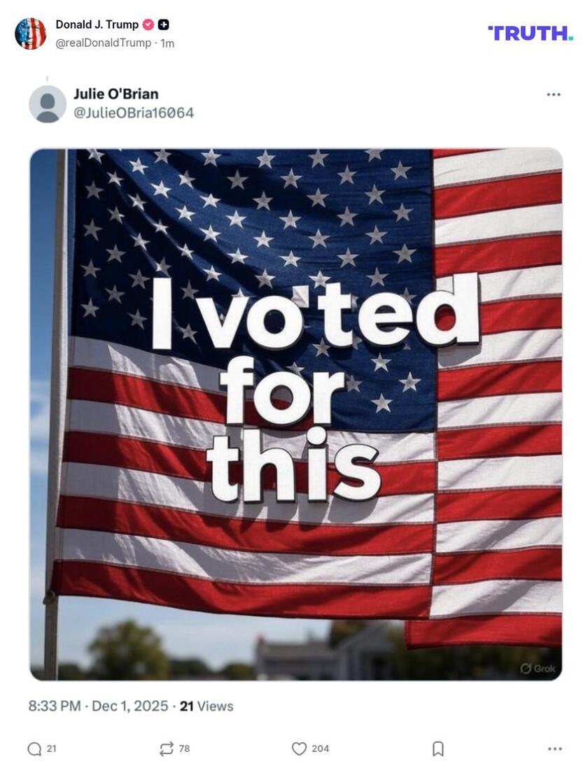 Post image from Donald Trump