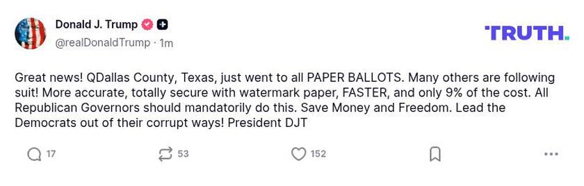 Post image from Donald Trump