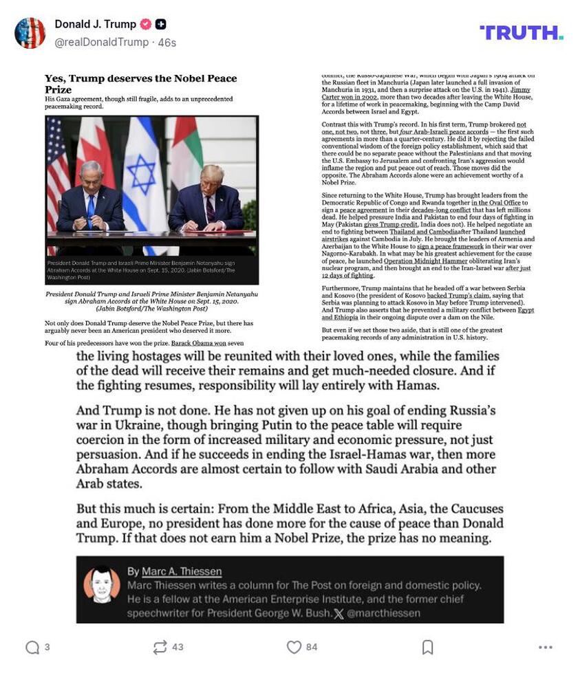 Post image from Donald Trump