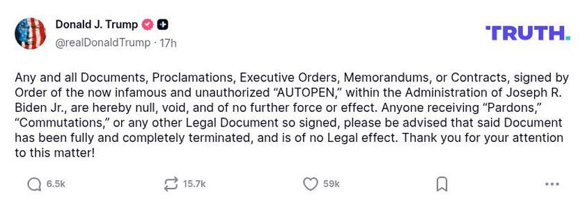 Post preview from Donald Trump