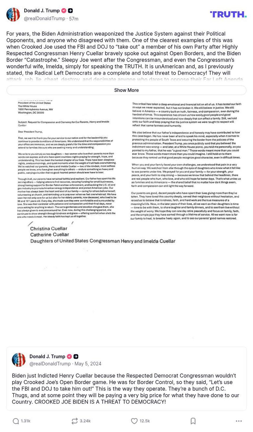 Post preview from Donald Trump