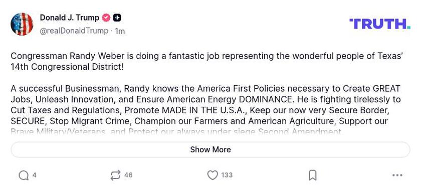 Post image from Donald Trump