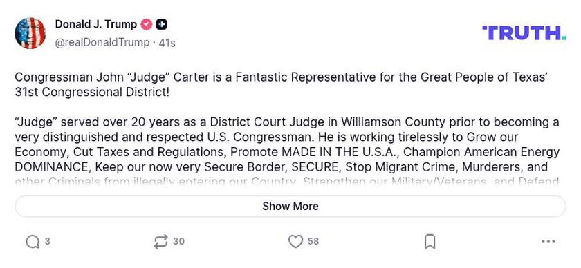 Post image from Donald Trump