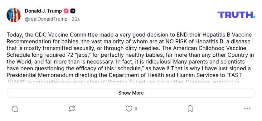 Post image from Donald Trump