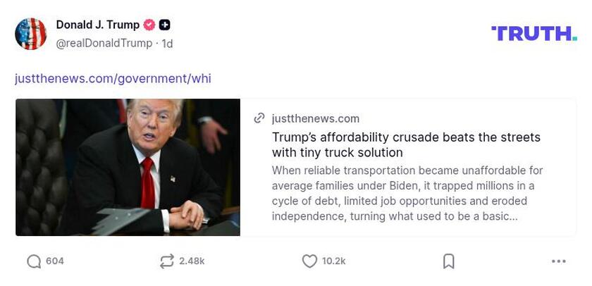 Post image from Donald Trump