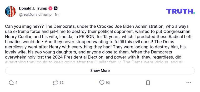 Post preview from Donald Trump