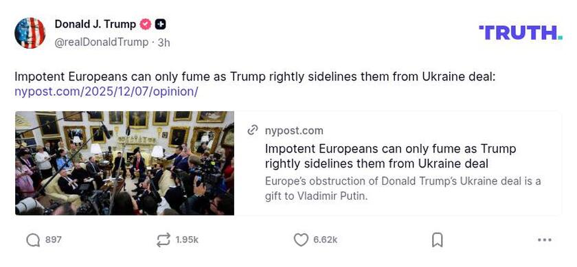 Post preview from Donald Trump