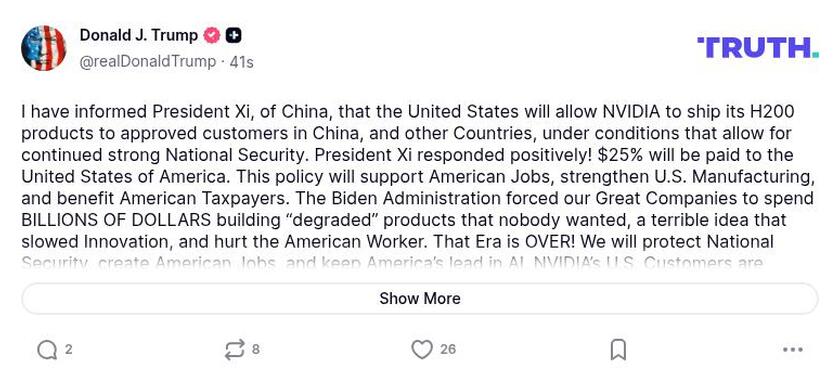 Post preview from Donald Trump