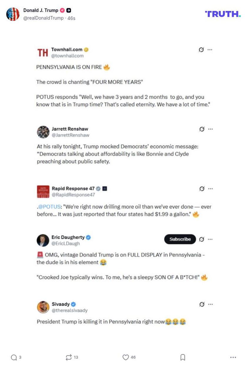 Post image from Donald Trump