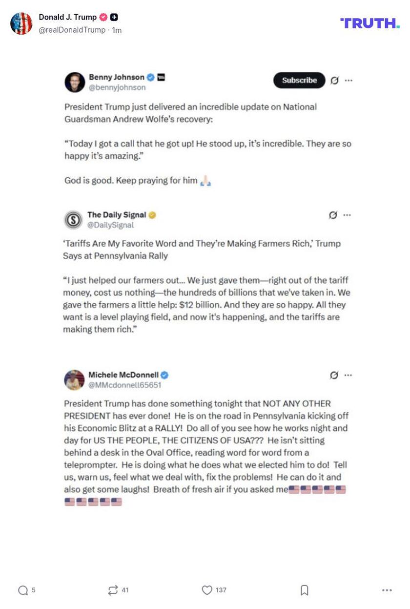 Post image from Donald Trump