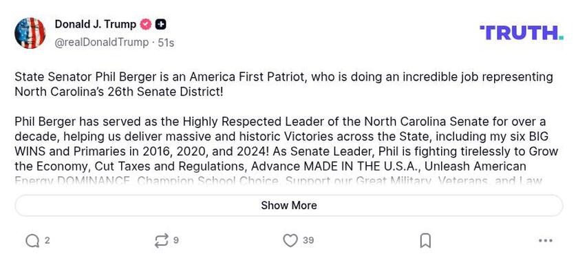 Post image from Donald Trump