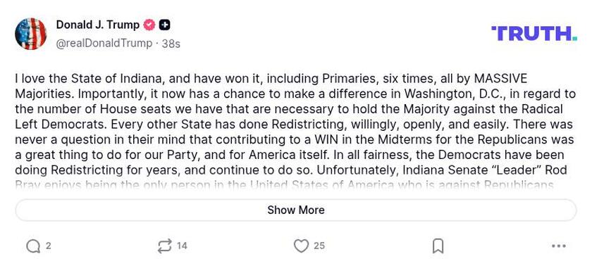 Post preview from Donald Trump