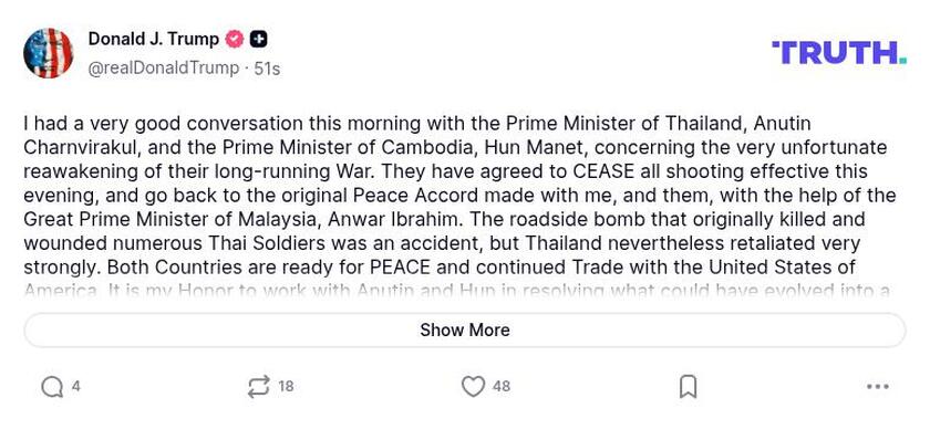 Post image from Donald Trump