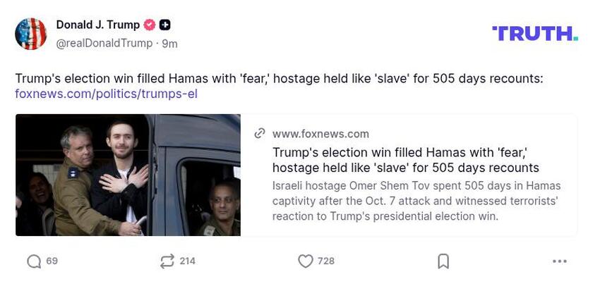 Post image from Donald Trump