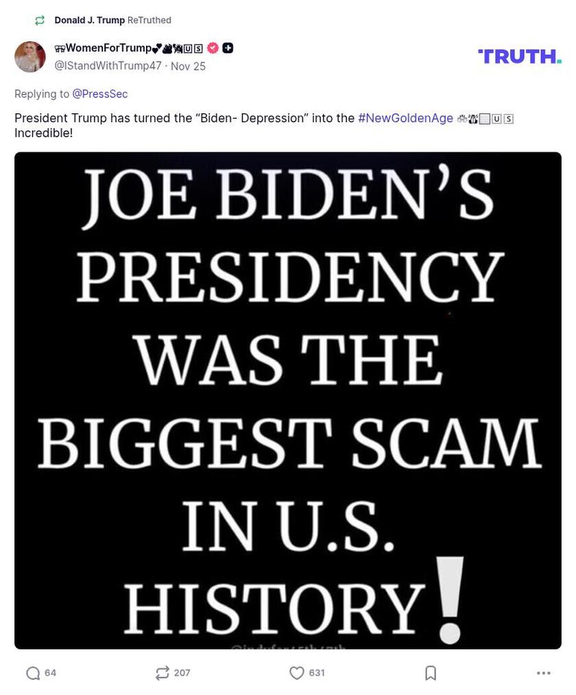 Post preview from Donald Trump