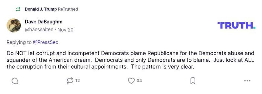 Post image from Donald Trump