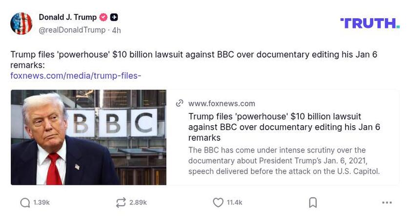 Post image from Donald Trump