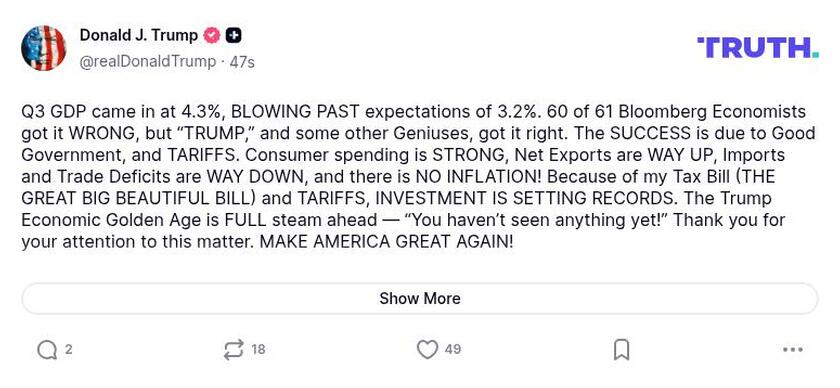 Post preview from Donald Trump