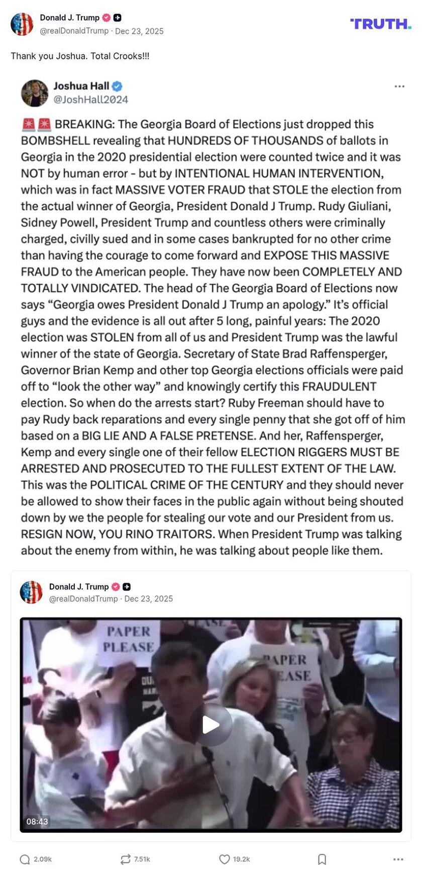 Post image from Donald Trump