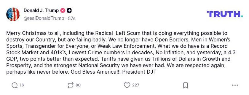 Post preview from Donald Trump